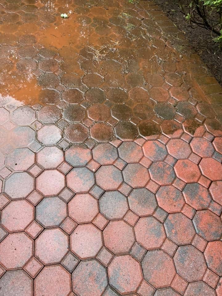 Long Island paver cleaning before and after